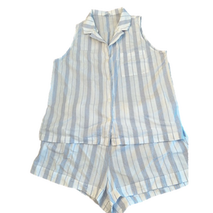 Haven Well Within pajamas, white with blue thread striping, XL